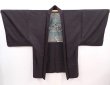 Photo6: 6309T02z460 Vintage Japanese Kimono Silk Men's OSHIMA HAORI Dark brown (6)