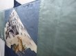Photo2: 6309T03z540 Vintage Japanese Kimono Silk Men's OSHIMA HAORI Mt.Fuji Navy (2)