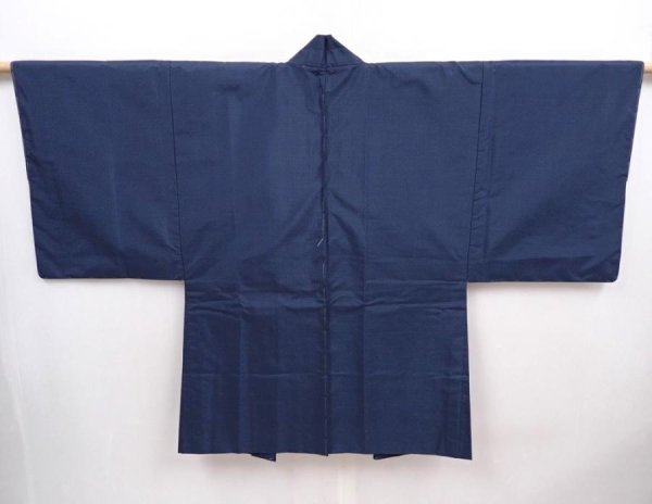 Photo5: 6309T03z540 Vintage Japanese Kimono Silk Men's OSHIMA HAORI Mt.Fuji Navy (5)