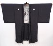 Photo6: 6309T04z510 Vintage Japanese Kimono Silk Men's HAORI Daikokuten Black (6)
