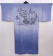 Photo1: 6309T06z470  Japanese Kimono Silk Men's JUBAN Pine Lavender blue (1)