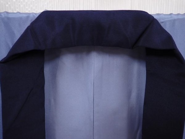 Photo5: 6309T06z470  Japanese Kimono Silk Men's JUBAN Pine Lavender blue (5)