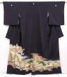 Photo1: 6309T10z1370  Japanese Kimono Silk TOMESODE Jigami Black (1)