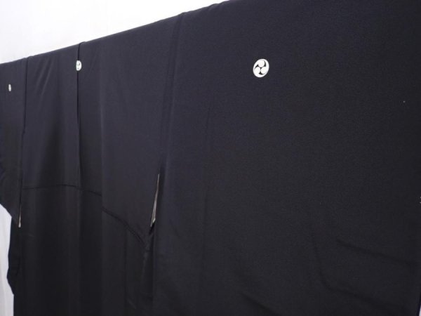 Photo3: 6309T10z1370  Japanese Kimono Silk TOMESODE Jigami Black (3)