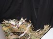 Photo3: 6309T11z1200 Vintage Japanese Kimono Silk TOMESODE Flying crane Black (3)