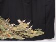 Photo7: 6309T11z1200 Vintage Japanese Kimono Silk TOMESODE Flying crane Black (7)