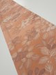 Photo1: 2M08z50  Japanese Kimono Silk  FABRIC Camellia Light brown 60.6x7.5 (1)