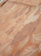Photo4: 2M09z60  Japanese Kimono Silk  FABRIC Camellia Light brown 81.5x6.7 (4)