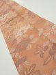 Photo2: 2M10z30  Japanese Kimono Silk  FABRIC Camellia Light brown 39.4x6.7 (2)