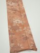Photo3: 2M10z30  Japanese Kimono Silk  FABRIC Camellia Light brown 39.4x6.7 (3)