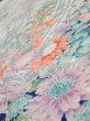 Photo4: 2M01z80  Japanese Kimono Silk  FABRIC Flowers Navy 63.0x14.4 (4)