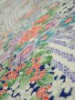 Photo4: 2M03z90  Japanese Kimono Silk  FABRIC Flowers Navy 66.5x14.4 (4)