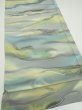 Photo2: 2M01z60  Japanese Kimono Silk  FABRIC  Light gray, Lime 42.1x14.4 (2)
