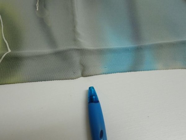 Photo6: 2M01z60  Japanese Kimono Silk  FABRIC  Light gray, Lime 42.1x14.4 (6)