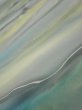Photo4: 2M02z60  Japanese Kimono Silk  FABRIC  Light gray, Lime 42.5x14.4 (4)