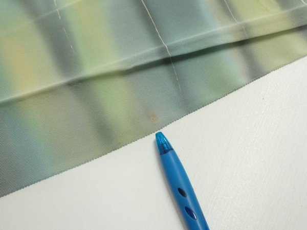 Photo8: 2M03z90  Japanese Kimono Silk  FABRIC  Light gray, Lime 65.7x14.4 (8)