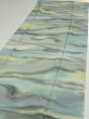 Photo3: 2M04z90  Japanese Kimono Silk  FABRIC  Light gray, Lime 65.4x14.4 (3)