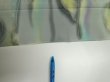 Photo6: 2M04z90  Japanese Kimono Silk  FABRIC  Light gray, Lime 65.4x14.4 (6)