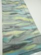 Photo2: 2M05z90  Japanese Kimono Silk  FABRIC  Light gray, Lime 65.4x14.4 (2)