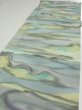 Photo3: 2M06z90  Japanese Kimono Silk  FABRIC  Light gray, Lime 65.7x14.4 (3)