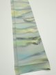 Photo2: 2M07z50  Japanese Kimono Silk  FABRIC  Light gray, Lime 62.2x7.5 (2)