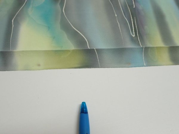 Photo6: 2M08z50  Japanese Kimono Silk  FABRIC  Light gray, Lime 62.2x7.5 (6)