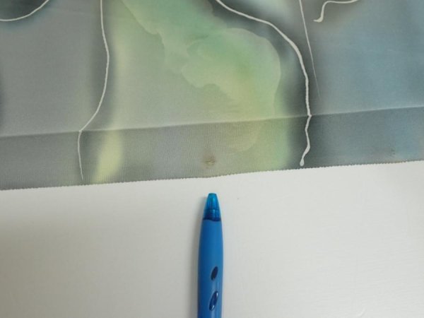 Photo7: 2M08z50  Japanese Kimono Silk  FABRIC  Light gray, Lime 62.2x7.5 (7)