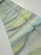 Photo1: 2M09z60  Japanese Kimono Silk  FABRIC  Light gray, Lime 89.0x6.7 (1)