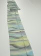 Photo3: 2M09z60  Japanese Kimono Silk  FABRIC  Light gray, Lime 89.0x6.7 (3)