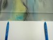 Photo6: 2M09z60  Japanese Kimono Silk  FABRIC  Light gray, Lime 89.0x6.7 (6)