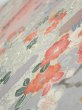 Photo4: 2M01z60  Japanese Kimono Silk  FABRIC Flowers Light gray 42.5x15.0 (4)