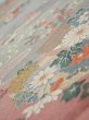 Photo4: 2M02z60  Japanese Kimono Silk  FABRIC Flowers Light gray 42.1x15.0 (4)