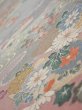 Photo4: 2M04z90  Japanese Kimono Silk  FABRIC Flowers Light gray 66.1x15.0 (4)