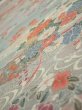 Photo4: 2M05z90  Japanese Kimono Silk  FABRIC Flowers Light gray 65.7x14.8 (4)