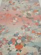 Photo1: 2M06z100  Japanese Kimono Silk  FABRIC Flowers Light gray 66.1x15.0 (1)