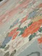 Photo4: 2M06z100  Japanese Kimono Silk  FABRIC Flowers Light gray 66.1x15.0 (4)