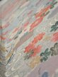 Photo4: 2M07z40  Japanese Kimono Silk  FABRIC Flowers Light gray 59.1x7.5 (4)