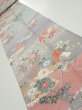 Photo1: 2M09z60  Japanese Kimono Silk  FABRIC Flowers Light gray 80.3x7.5 (1)