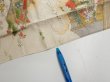 Photo6: 2M06z90  Japanese Kimono Silk  FABRIC Edo era Off-white 67.7x14.4 (6)
