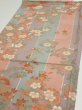 Photo3: 1F01z70  Japanese Kimono Silk  FABRIC Bird Dull light blue 44.9x15.0 (3)