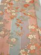 Photo1: 1F04z90  Japanese Kimono Silk  FABRIC Bird Dull light blue 65.7x14.8 (1)