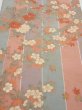 Photo1: 1F05z90  Japanese Kimono Silk  FABRIC Bird Dull light blue 63.4x14.8 (1)