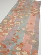 Photo3: 1F05z90  Japanese Kimono Silk  FABRIC Bird Dull light blue 63.4x14.8 (3)