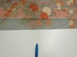 Photo6: 1F06z90  Japanese Kimono Silk  FABRIC Bird Dull light blue 63.0x14.8 (6)