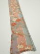 Photo2: 1F07z50  Japanese Kimono Silk  FABRIC Bird Dull light blue 58.7x7.3 (2)