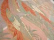Photo4: 1F08z40  Japanese Kimono Silk  FABRIC Bird Dull light blue 59.1x7.3 (4)