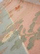 Photo5: 1F10z30  Japanese Kimono Silk  FABRIC Bird Dull light blue 39.8x7.3 (5)