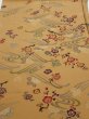 Photo1: 1F01z60  Japanese Kimono Silk  FABRIC Plum blossom Ochre 41.7x14.8 (1)