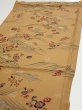 Photo3: 1F01z60  Japanese Kimono Silk  FABRIC Plum blossom Ochre 41.7x14.8 (3)