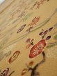 Photo4: 1F01z60  Japanese Kimono Silk  FABRIC Plum blossom Ochre 41.7x14.8 (4)